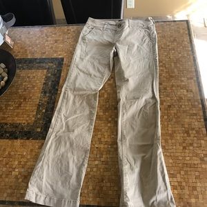 AE khaki chino uniform pants kick boot style